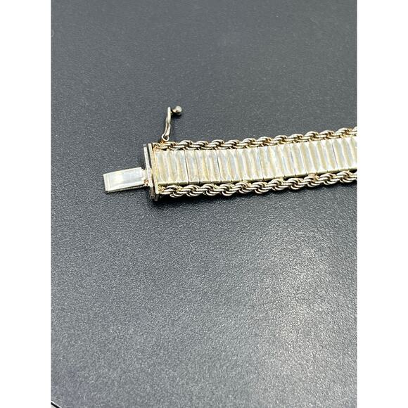 Milor Italy 925 Sterling Silver Rope Chain Elegant Bracelet 7.5" 25g, 13mm Wide - Picture 10 of 16